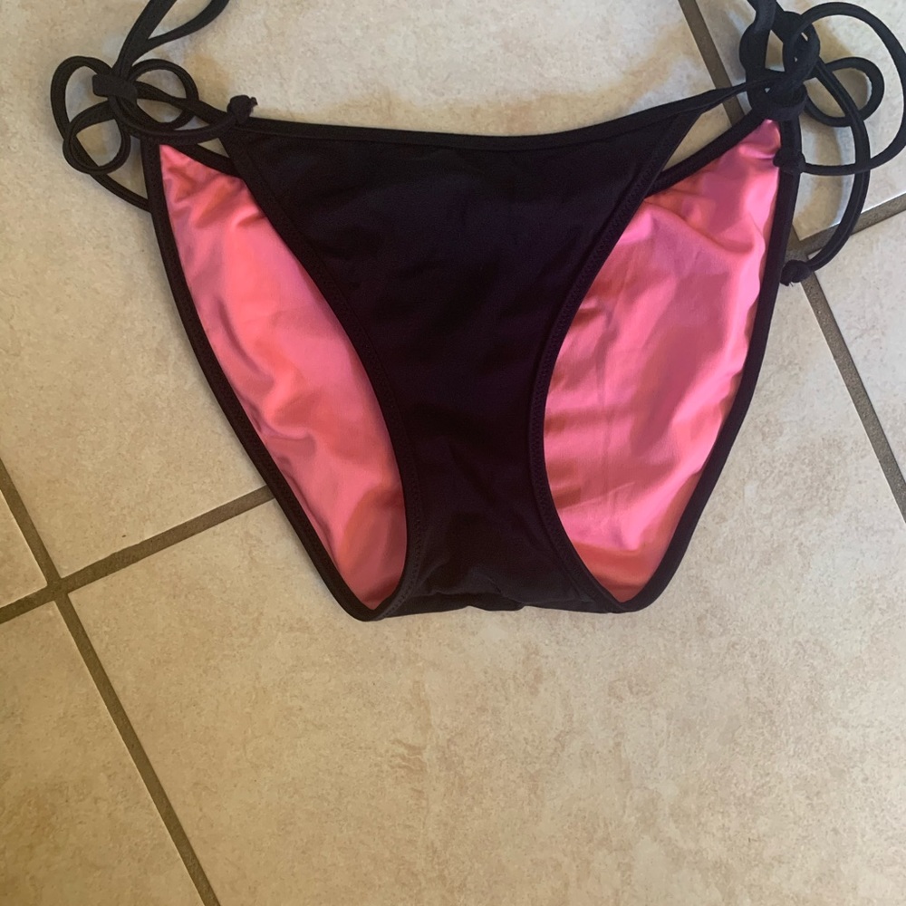 Side tie black bikini bottoms